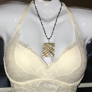 Abolone shell floral engraved necklace